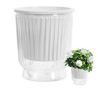 Keyubria Vasi autoirriganti per interni, 12 cm, in plastica trasparente, con foro di drenaggio e serbatoio profondo, fioriera decorativa moderna per orchidee, viola africana, rosa, tulipani