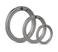 KeyUnity KA02 Anelli Portachiavi piatto in lega di titanio 3 pezzi, anello diviso a spinta laterale 33/25/17,5 mm Facile accesso a chiavi, torce elettriche (1L+1M+1S)…