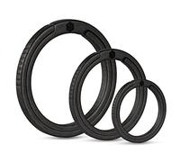 KeyUnity KA02BK Portachiavi Piatti in Titanio, 33/25/17,5 mm Anello Diviso a Spinta Laterale per Moschettone Chiave Torcia Coltello Cane ID Collare Tag (1L+1M+1S)