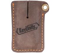 KeyUnity KA03 Fodero in pelle EDC Organizzatore tascabile Cucito a mano Multitool Slip Pouch per KU00 moschettone, tagliaunghie, mini torcia elettrica, mini piedi di porco