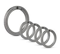KeyUnity KA11 Anelli Portachiavi Titanio piatto in lega di titanio 5 pezzi, anello diviso a spinta laterale 33/17,5 mm Facile accesso a chiavi, torce elettriche (1L + 4S)