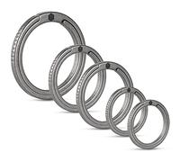 KeyUnity KA12 Anelli Portachiavi piatto in lega di titanio 5 pezzi, anello diviso a spinta laterale 33/25/17,5 mm Facile accesso a chiavi, torce elettriche (1L + 2M + 2S)…