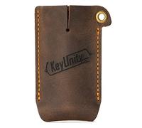 KeyUnity KA16 Fodero in pelle EDC Organizzatore tascabile Custodia cucita a mano per torcia tascabile KF01 Custodias, Leatherman Skeletool, svizzero e Civivi Elementum (KA16)