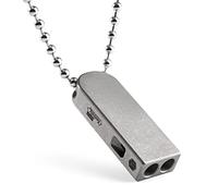 KeyUnity KA25L Titanium edc Fischietto di Emergenza per Esterni a Doppio Tubo per Portachiavi, Viene Fornito con Un Collare Appeso al Collo (KA25L)