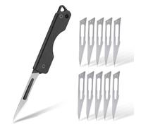 KeyUnity KK01S Titanium Klappmesser, Utility EDC Taschenmesser mit #11 austauschbare Klinge, für Outdoor-Jagd, Camping, Angeln, Wandern für Männer & Frauen (Schwarz)