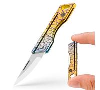 KeyUnity KK06 Coltellino tascabile in titanio, piccolo mini coltello EDC, coltello pieghevole affilato come un rasoio, portachiavi EDC leggero per campeggio, Sopravvivenza all'aperto（TI24P）