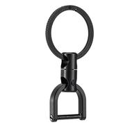 KeyUnity KM13LBK Portachiavi girevole con anello a D, portachiavi da uomo, per auto, girevole in titanio, Quick Release, Taglia unica (KM13LBK)