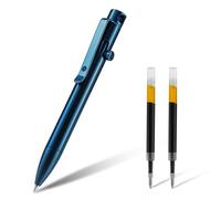 KeyUnity KP03BL Penna a sfera in lega di titanio con clip, penna tascabile EDC in metallo retrattile per il trasporto quotidiano