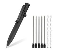 KeyUnity KP04BK Penna a sfera in lega di titanio con clip, penna tascabile EDC in metallo retrattile per il trasporto quotidiano