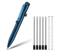 KeyUnity KP04BL Penna a sfera in lega di titanio con clip, penna tascabile EDC in metallo retrattile per il trasporto quotidiano