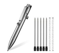 KeyUnity KP04ST Penna a sfera in lega di titanio con clip, penna tascabile EDC in metallo retrattile per il trasporto quotidiano