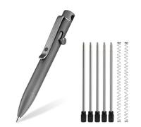 KeyUnity KP04SW Penna a sfera in lega di titanio con clip, penna tascabile EDC in metallo retrattile per il trasporto quotidiano