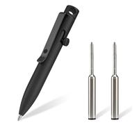 KeyUnity KP05BK Penna a sfera in lega di titanio con clip, penna tascabile EDC in metallo retrattile per il trasporto quotidiano