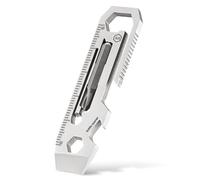 KeyUnity KR03 Utensile multifunzione in acciaio inossidabile 420, punta Phillips, testa piatta e leva, apribottiglie, chiave a brugola (M2, M3.5, M5), scala di misurazione - Adatto EDC, portatile