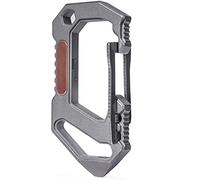 KeyUnity KU03 Titanio EDC Moschettone a sgancio rapido Multitool 6 in 1 Portachiavi Apribottiglie Cacciavite Cacciavite a taglio Apribottiglie Piede di porco Argento