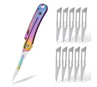 KeyUnity Mini bisturi in titanio Coltello pieghevole multiuso EDC con clip da tasca, per caccia all'aperto, campeggio, pesca, escursionismo (KK07HM)