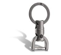KeyUnity Portachiavi girevole KM13 con anello portachiavi a D, portachiavi girevole in titanio