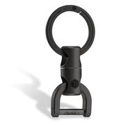 KeyUnity Portachiavi girevole KM13BK con anello portachiavi a D, portachiavi girevole in titanio