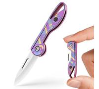 KeyUnity Titanium Coltello tascabile Piccolo pieghevole piccolo e affilato come un rasoio, coltello portachiavi EDC leggero per campeggio, escursionismo e attività all'aperto (TI32O)