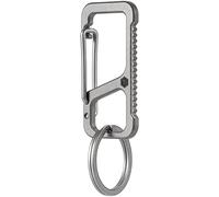KeyUnity unisex-adulti KM06 portachiavi moschettone, anti-perso Holder Rilascio rapido chiave di titanio, 2 pollici chiave Organizzatore Heavy Duty Piccolo argento