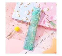 KEYVOR Righello Metallo 1 pz/Flusso di Olio Sabbia Bookmark righelli Kawaii Ragazza Laser Disegno Modello Modello Pizzo Righello Governante cancelleria Scuola Ufficio Righello (Size : China)