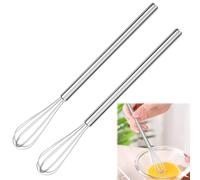 keyxer 2 mini frusta, mini frusta, piccola frusta, argento, acciaio inossidabile, 26,5 × 2,5 cm, 30 g