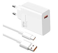 keyxer Caricabatterie 67W per Xiaomi, 67W Caricatore Rapido per Xiaomi con Cavo Ricarica Rapida USB C 6A 1.5M, Caricabatterie USB Veloce Compatibile con Xiaomi 13 Lite Mi 11i, Redmi Note 13 12 Pro