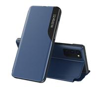 KEYYO Smart Clear View Cover per Xiaomi Mi 11T | 11T PRO, Premio Custodia con Una Schermo Finestra, Specchio Elegante Flip Case con Supporto Pieghevole - Blu