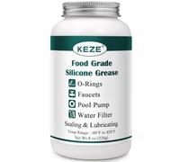 KEZE Lubrificante per O-ring da piscina, grasso siliconico impermeabile per uso alimentare per rubinetti, filtri da piscina, guarnizioni per tubi, valvole, 8 oz.