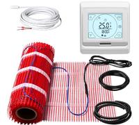 KEZERS Riscaldamento a pavimento elettrico 150 W/m², autoadesivo per piastrelle, laminato e altro, termostato digitale touch con programma settimanale per bagno, corridoio, camera da letto, soggiorno