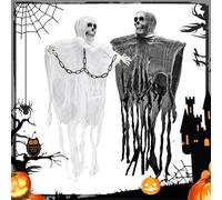 Kezidhp 11 Fogli Vetrofanie Finestre di Halloween Adesivi Vetro Decorazioni Riutilizzabili, Ombre Spettrali Decorazioni Halloween Finestra Terrore per con Teschio Fantasmi Pipistrelli