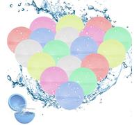 Kezidhp 18 Palloncini d'Acqua Riutilizzabili Autosigillanti, Silicone Morbido, Riempimento Rapido, Giocattolo Acquatico per Bambini e Adulti, Ideale per Piscina, Spiaggia e Feste Estive