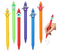 Kezidhp 6 Penne a Gel Cancellabili Blu, 0.5 mm - Penne Cancellabili per Scuola e Ufficio, Regalo per Studenti, Divertenti e Carine