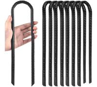 Kezidhp 8 Picchetti in Acciaio Inox 30 cm Antiruggine - Picchetti Super Resistenti per Telo Pacciamatura, Tende da Campeggio, Reti, Erba Sintetica - Larghezza 6 cm,Ancoraggio a terra