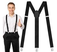 Kezidhp Bretelle Uomo e Donna 3.5cm con Clip Regolabili, Bretelle Eleganti per Camicie, Abiti, Feste e Cerimonie, Tipo Y, con 3 Clips, Adatte per Matrimonio, Carnevale, Affari