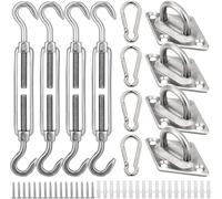 Kezidhp Kit di Fissaggio per Vela Parasole in Acciaio Inox M6 - Set per Montaggio Triangolo, Quadrato e Rettangolo - Accessori Tenda da Sole Resistente per Giardino e Terrazzo