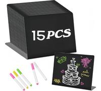 Kezidhp Lavagnette per Buffet - Set da 15 mini lavagne, ideali come segnaposto e per prezzi, messaggi in cucina, matrimonio, festa, panetteria, caffetteria