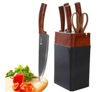 Kezidhp Set Coltelli Cucina 7 Pezzi Blocco Integrato Acciaio Ultra Affilate | Uso Domestico, Manici Ergonomici Antiscivolo, Lame Professionali, Blocco Salvaspazio, Taglio di Precisione