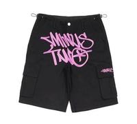 KEZONO Moda Lettera Stampa Coulisse Cargo Pantaloni Pantaloncini Hip Hop Y2k Streetwear Pantaloni Allentati Joggers Minus Two Cargo, rosa, XL