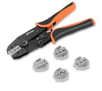 KF CPTEC 5 PZ Set Pinze Crimpatrice Capicorda, Pinze Piegatrici Matrici Intercambiabili per connettori termoretraibili, isolati e non isolati, Puntale