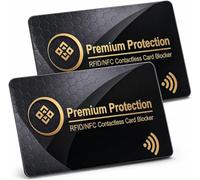 KF-Premium Carta di blocco RFID, protezione per carte di credito e banche | Blocco NFC ultra sottile da 0,9 mm, protezione antifurto per passaporto e portafoglio, 13,56 MHz, antifrode e furto