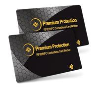 KF-Premium Carte di blocco RFID (2 pezzi) - Ultra sottile Debit & Credit Card Protector per uomini e donne - Contactless NFC Card Blocker - Previene frodi e furti di identità (nero), Oro, Credit Card