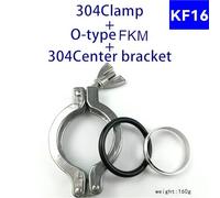 KF16 KF25 KF40 KF50 Set di morsetti for vuoto in acciaio inossidabile 304, anello flangiato in lega di alluminio, staffa centrale, raccordi for tubi, O-ring in FPM(SS304 KF16 Suit,1PCS)