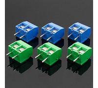 KF301-2P KF301-5.0-2P KF301 vite 2Pin 5,0 millimetri morsetto a vite Spillo PCB connettore del blocchetto blu e verde Kit barra di messa a terra terminale(Blauw)