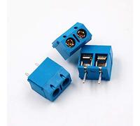 KF301-5.0MM 2P KF301-3P Pitch 5,0 millimetri Spillo 2P 3P Terminale a vite PCB connettore del blocchetto Blu Verde Kit barra di messa a terra terminale(Blue 2P)