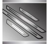 KFBJM 4 Pezzi Battitacco Auto per Tiguan II 2020-2025, Acciaio Inox Anti-Graffio Protezione Portiere Protezione Pedale Adesivi Soglie Accessori,A