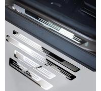 KFBJM 4 Pezzi Battitacco Auto per V-W Multivan T7 2022 2023 2024 2025, Acciaio Inox Anti-Graffio Protezione Portiere Protezione Pedale Adesivi Soglie Accessori