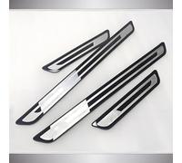 KFBJM 4 Pezzi Battitacco Auto per VW Golf 5 6 7 8 GTE GTI GTD Clubsport Clubsport45 Variant Alltrack, Acciaio Inox Anti-Graffio Protezione Portiere Protezione Pedale Adesivi Soglie Accessori,B