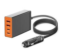 KFD PD 140W Auto Caricabatterie Alimentatore per MacBook Air 13" 15" M3 M4 2024 Pro 16" 14" 2023 2024 Surface Book 3 HP Dell PD140W 135W 130W 110W 106W 100W 96W 90W 87W DC 12V-24V DC Adapter