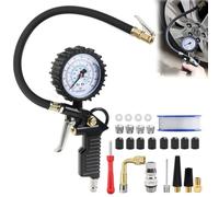 KFETFE Manometro Pressione Gomme, 220 PSI Manometro Digitale, Pistola Gonfiaggio Pneumatici, Manometro Compressore Aria, Pressione Gomme Auto